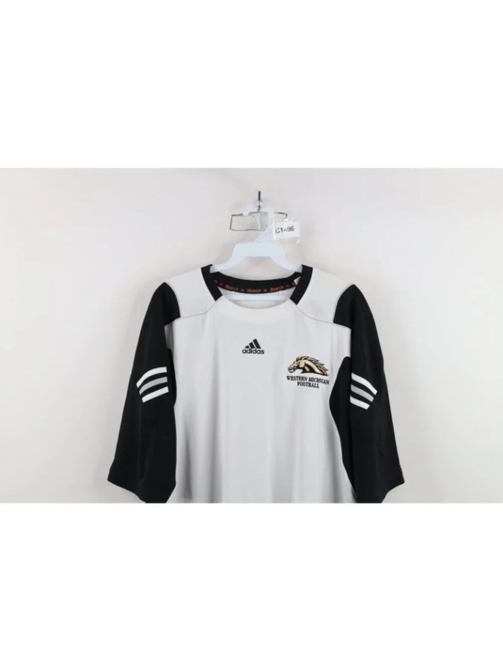 Adidas Mens XL Team Issued Western Michigan University Football T-Shirt White